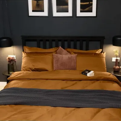 Linge de lit - Parure de lit double, 100 % satin de coton, antique - DILIOS