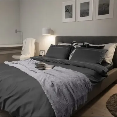 Linge de lit - Parure de lit simple, 100 % satin de coton, Smoky - DILIOS