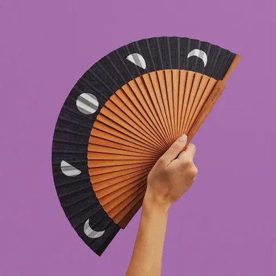 Prêt-à-porter - Éventail LUNAR BALLET - 23 cm - Argenté et noir - A FAN OF