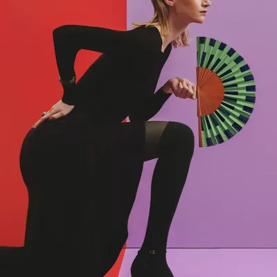 Apparel - Hand Fan NORIA - 23cm - Green and Blue - A FAN OF