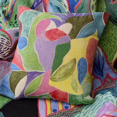 Fabric cushions - CUSHION " MARIE-LAURE'S GARDEN” IN COLLABORATION WITH FLORENT GROC - JULES PANSU