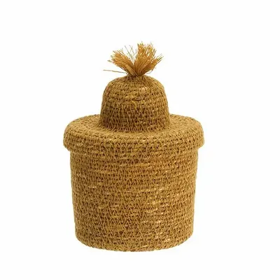 Artistic hardware - Seagrass basket w/ lid - MADAM STOLTZ
