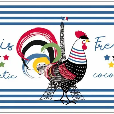 Table cloths - French Cocorico placemat set Assortis 30 X 45 - MAISON VIVARAISE - SDE VIVARAISE WINKLER