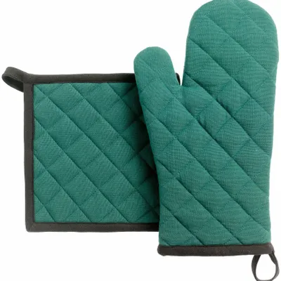 Maniques - Lot gant de cuisine/manique recyclé Grace Paon 15 x 32 - MAISON VIVARAISE - SDE VIVARAISE WINKLER