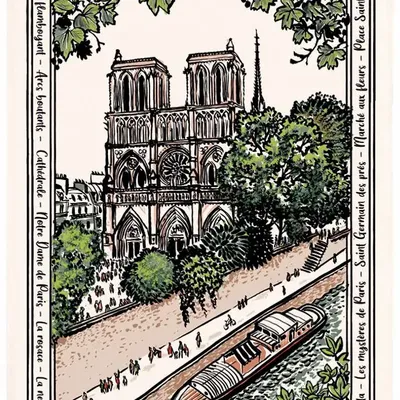 Dish towels - Notre dame Tea Towel Écru 48 X 72 - MAISON VIVARAISE - SDE VIVARAISE WINKLER