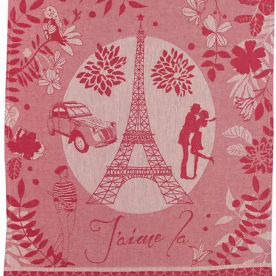 Torchons - Torchon jacquard Tour Eiffel Rouge 50 x 70 - MAISON VIVARAISE - SDE VIVARAISE WINKLER