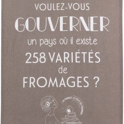 Torchons - Torchon Gouverner et fromages Gris 50 x 70 - MAISON VIVARAISE - SDE VIVARAISE WINKLER