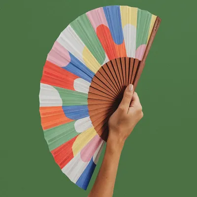 Prêt-à-porter - Éventail à main PLAYGROUND, 23 cm, noir et blanc - A FAN OF