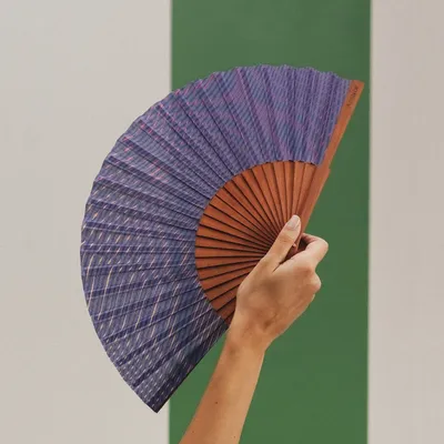 Apparel - Hand Fan DANCING WAVES - 23cm - Blue - A FAN OF