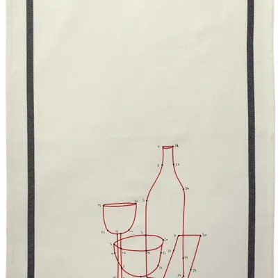 Dish towels - Phil Drink Tea Towel Écru 70 X 50 - LA CERISE SUR LE GATEAU