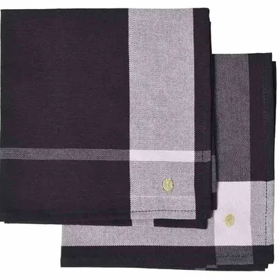 Napkins - Set of 2 La nonna napkins Caviar 45 X 45 - LA CERISE SUR LE GATEAU