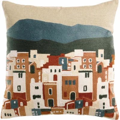 Cushions - Embroidered Cushion Elie Multico 45 X 45 - MAISON VIVARAISE - SDE VIVARAISE WINKLER