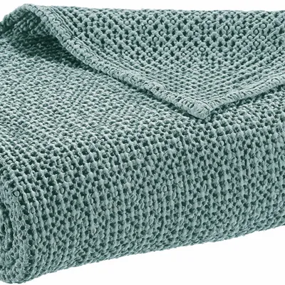 Linge de lit - Jeté recyclé Maia Plomb 240 x 260 - MAISON VIVARAISE - SDE VIVARAISE WINKLER