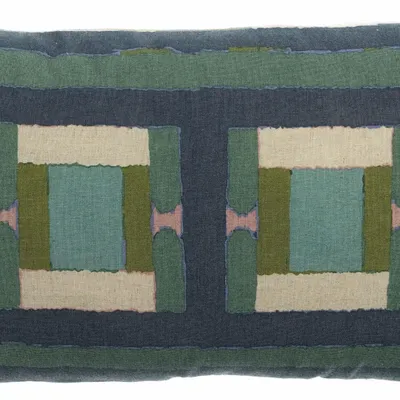 Cushions - Taho Printed Cushion Vert de gris 30 X 50 - MAISON VIVARAISE - SDE VIVARAISE WINKLER