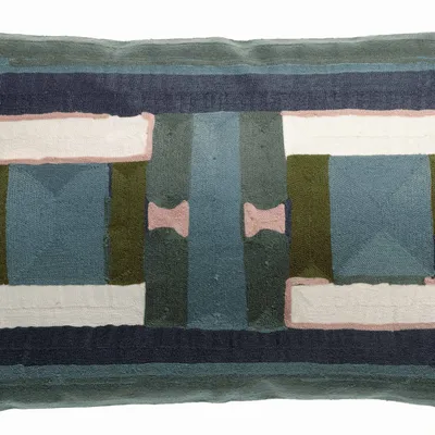 Cushions - Embroidered Cushion Taho Vert de gris 40 X 65 - MAISON VIVARAISE - SDE VIVARAISE WINKLER
