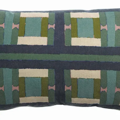 Cushions - Taho Printed Cushion Vert de gris 40 X 65 - MAISON VIVARAISE - SDE VIVARAISE WINKLER