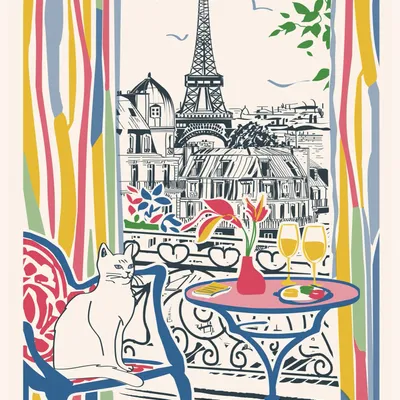 Dish towels - Tea Towel Fenêtre sur Paris Écru 48 X 72 - MAISON VIVARAISE - SDE VIVARAISE WINKLER