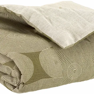Linge de lit - Edredon imprimé Tito Naturel 85 x 200 - MAISON VIVARAISE - SDE VIVARAISE WINKLER