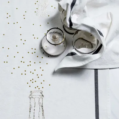 Dish towels - Tea towel Party Or Blanc 50 X 70 - LA CERISE SUR LE GATEAU