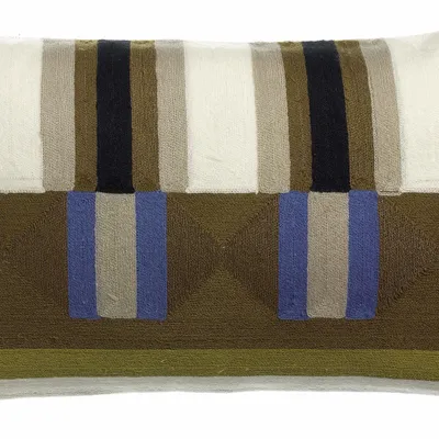 Cushions - Embroidered Cushion Jason Ciel 30 X 50 - MAISON VIVARAISE - SDE VIVARAISE WINKLER