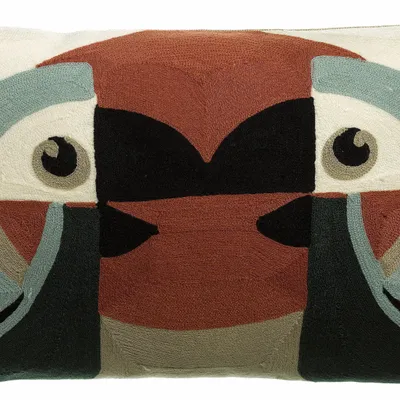 Cushions - Embroidered cushion Loro Cèdre 30 X 50 - MAISON VIVARAISE - SDE VIVARAISE WINKLER