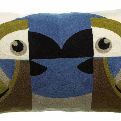 Cushions - Embroidered cushion Loro Ciel 30 X 50 - MAISON VIVARAISE - SDE VIVARAISE WINKLER