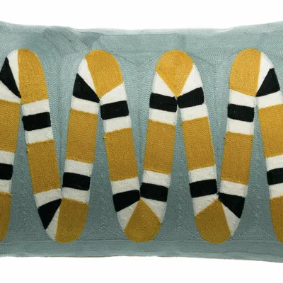 Cushions - Embroidered Cushion Yoka Ciel 30 X 50 - MAISON VIVARAISE - SDE VIVARAISE WINKLER