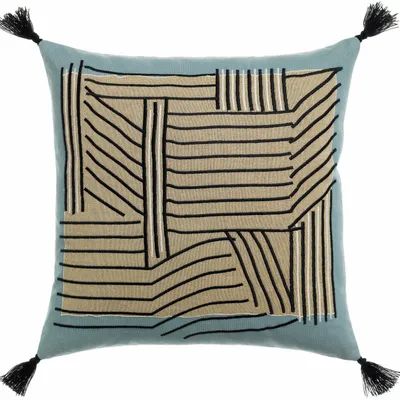 Coussins - Coussin brodé Kori Ciel 45 x 45 - MAISON VIVARAISE - SDE VIVARAISE WINKLER