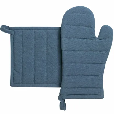 Potholders - Recycled oven glove and pot holder set Jona Alizée 15 X 30 - MAISON VIVARAISE - SDE VIVARAISE WINKLER