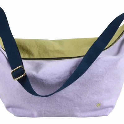 Sacs et cabas - Sac demi-lune Tricolo Lilas ananas 53 x 28 x 12 - LA CERISE SUR LE GATEAU