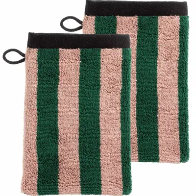 Autres linges de bain - Lot de 2 gants de toilette Charly Basilic 15 x 21 - LA CERISE SUR LE GATEAU