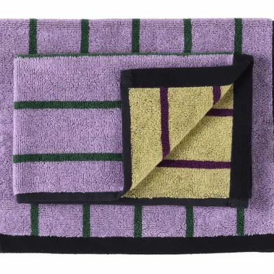 Serviettes de bain - Lot de 2 serviettes invités Charly Lilas 30 x 50 - LA CERISE SUR LE GATEAU