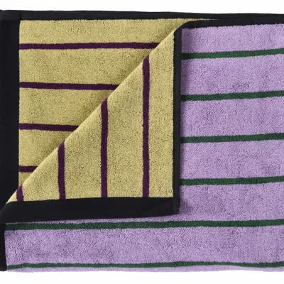 Bath towels - Maxi Bath Sheet Charly Lilas 100 X 160 - LA CERISE SUR LE GATEAU