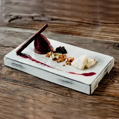 Assiettes de réception - Assiette rectangulaire noire et blanche - MARUMITSU POTERIE