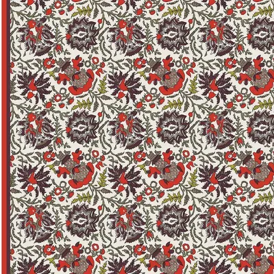 Scarves - BURGUNDY SANTI COTTON CHECK - MONSIEUR CHARLI