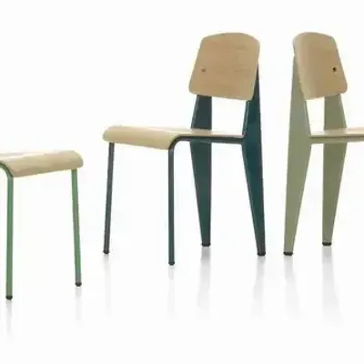 Chaises - Chaise Standard Jean Prouvé Vitra - ACCENT ROUGE