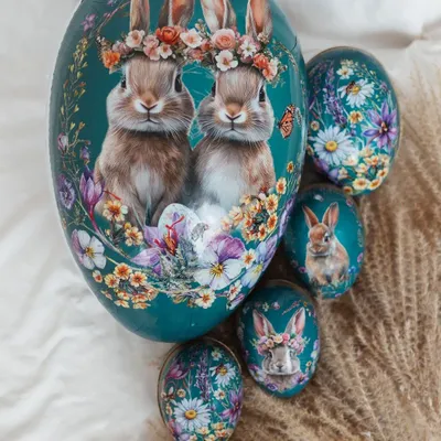 Gifts - Easter egg 15 cm 'Floral Couture' - NESTLER GMBH FEINKARTONAGEN