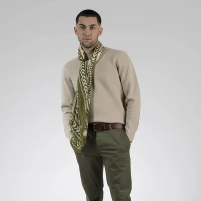 Scarves - CHECHE COTTON SERAPHIN GRASS - MONSIEUR CHARLI