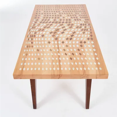 Coffee tables - Wave - Table - Beech and Walnut Wood with Mother of Pearl - DAMJ