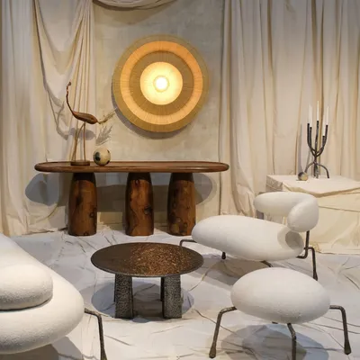 Consoles - Arche, console en bois de palmier sculpté à la main - ALTIN CHEZ CØR STUDIO