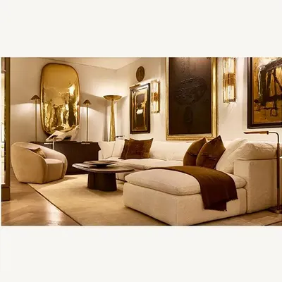 Canapés - CLOUD - CANAPÉ SECTIONNEL MODULABLE 5 PIÈCES AVEC MÉRIDIENNE - RH