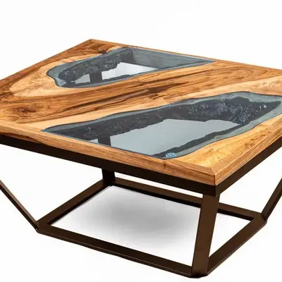 Pièces uniques - Table basse "Les deux Lacs" - HERON DESIGN