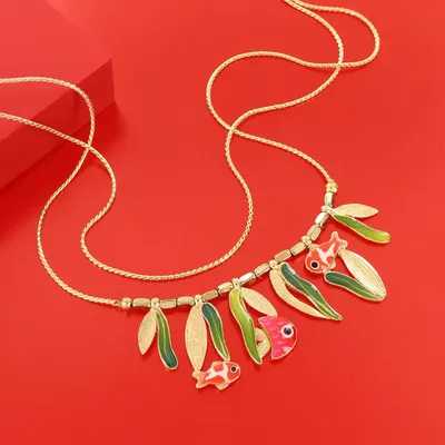 Bijoux - COLLIER BOCAL COULEUR DORE ROUGE - TARATATA BIJOUX