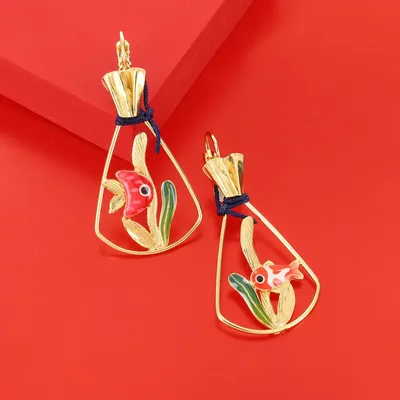 Jewelry - GOLD AND RED JAR SLEEPERS - TARATATA BIJOUX