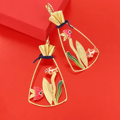 Jewelry - GOLD AND RED JAR SLEEPERS - TARATATA BIJOUX