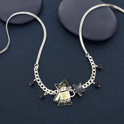 Jewelry - SUPER MEOW COLLAR, SILVER AND BLACK COLOUR - TARATATA BIJOUX