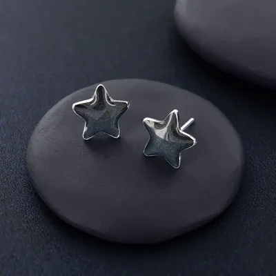 Bijoux - PUCES SUPER MIAOU COULEUR ARGENT NOIR - TARATATA BIJOUX