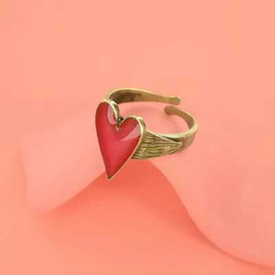 Bijoux - BAGUE SWEET HOME COULEUR BRONZE ROUGE - TARATATA BIJOUX