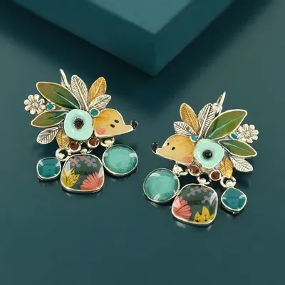 Bijoux - DORMEUSES MINI COULEUR ARGENT BLEU - TARATATA BIJOUX