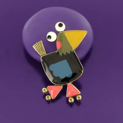 Bijoux - BROCHE ROULE MA POULE COULEUR BRONZE MULTI - TARATATA BIJOUX